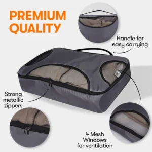 INNOVITY 6 Set Packing Cubes for Suitcases, Travel Essentials for Carry on Luggage, Suitcase organiser Bags Set for Travel Accessories in 4 Sizes (Grey)